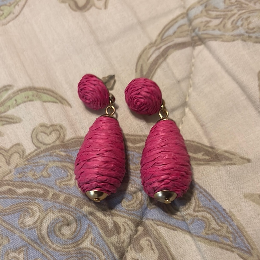 Pink and Gold Drop Earrings